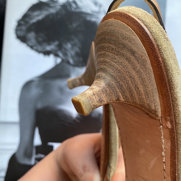 Prada Milano Strappy  Heel Slides | Color: cognac brown leather | Size: 38 1/2 - Picture 7 of 10